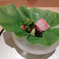 恵比寿 鮨 一 - 金目鯛・大トロ、醤油ジュレ