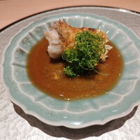 恵比寿 鮨 一 - 甘鯛の鱗焼きブイヤベース