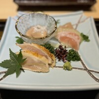 銀座焼とり 京丹波 - 高坂鳥の刺身３種