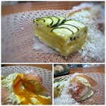 Refugeforestiere 五島 - ＊ズッキーニとポテトのオーブン焼きは、チーズ風味でポテトの甘みを感じて好み。 ＊ドキドキしながら「半熟卵」をカットすると、黄身が流れだし・・カット成功。(^^)v タルタルソースと共に頂くと美味しくて。生ハムもいいアクセントに。♪