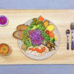 Na - 菜的健康早餐「香辣酱沙拉鸡和双份蔬菜拼盘」