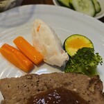 キッチン ブルー グローブ - 備え付け野菜のアップ