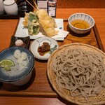 〆蕎麦 千花庵 - 日替わり天ざる：1420(1290)円