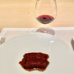 CHIUnE - 蝦夷鹿のロースの炭火焼き、なめこを敷いて