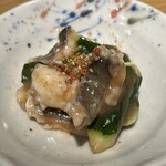 吟醸マグロ - 鱧とキュウリの梅肉和え❗️