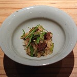 とり茶太郎 - 「ぼんじりとせりの混ぜご飯」  タレの染み込んだご飯が美味しすぎます。