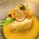 品川 かに雅 - ズワイガニのほぐし身とマンゴーソース