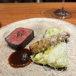 luogo - 茨城黒毛和牛うちもも炭火焼き　ヤングコーン