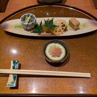 下関春帆楼 阿倍野店 - 前菜と鯛わた塩辛