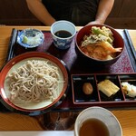 蕎麦茶寮 きむら - 天丼ランチ蕎麦普通盛り