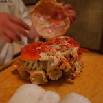 赤坂 きた福 - 甲羅の下には脱皮のために準備された柔らかい甲羅が… 2014.3.2x