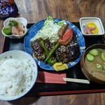 ナカガワ☆スエ食堂 - ピーマン＆なすの肉詰め定食1,400円（定番メニューではありません）