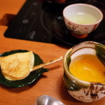 赤坂 きた福 - デザート 三宝柑のゼリー 桜餅 2014.3.2x