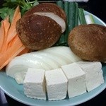 和田金 - 寿き焼コース 竹(14000円)・野菜と豆腐