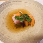 鹿部戸 - 雲丹とアラのお造り