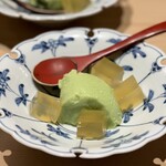 和食や 太いち - 枝豆ムースと魚だしの煮凍り