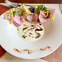テストキッチンエイチ - たっぷり季節野菜と自家製ハムのチーズスープ