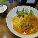 SPICY CURRY 魯珈 - 限定カレーライス大盛り+ラッシー1400円
