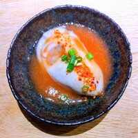 天ぷら成 - 函館知内のボイル牡蠣にトマト酢