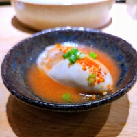 天ぷら成 - 函館知内のボイル牡蠣にトマト酢