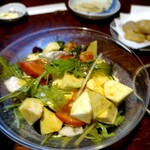 蕎麦人 秋 - サラダ(水ナス、トマト、水菜等)