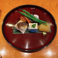 日本料理 たかむら - 玉子焼き.浅蜊と春菊の胡麻寄せ.隠元豆お浸し.バイ貝旨煮.大黒占地.数の子.かます風干し.ばちこ炙り