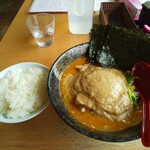 大岩亭 - 辛いのりラーメン特鳥3辛とサービスのご飯