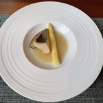 蒼 - 黒鮑とアスパラガス　自家製バター