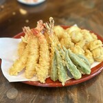 海神人の食卓 宴 - ■大皿コースA ・大海老と穴子天麩羅/季節野菜3種
