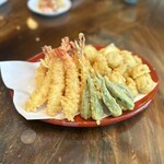 海神人の食卓 宴 - ■大皿コースA ・大海老と穴子天麩羅/季節野菜3種