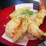 きそば 柏屋 - 大海老２・きす・南瓜・茄子・しし唐