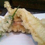 きそば 柏屋 - 穴子　長～い1匹としし唐