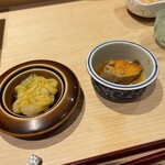 海味 - イカの塩辛とあん肝