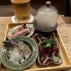 小皿のまぐろとさば。 西新宿