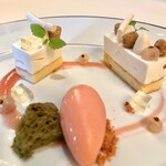 トゥールダルジャン - フロマージュブランのガトー仕立て
      赤スグリと桃のソルベ添え