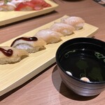 銀のさら 岐阜北店 - 煮穴子、ツブ貝、お吸い物