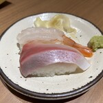 銀のさら - 生エビ、ハマチ