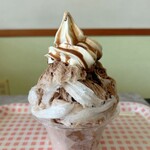 ぜんげつ堂 - チョコのかき氷＋自家製ソフトクリーム