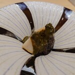 鮨おおね田 - あわび蒸焼肝ソース和え