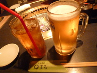 Sumibi Shokusai Maru - 焼肉にはビールが合いますね。
