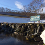 湧水の里 - 店の前の湧き水