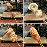 YAKITORI 燃 es - 砂肝、ペロペロキャンディ（ささみ＆大葉）、せせり、つくね