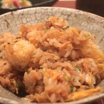 日本料理 吟 - 鱧たれ焼き、金糸卵、青ねぎの土鍋炊き込みご飯