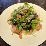 オー・ガラージュ - カンパチのカルパッチォ 柚子胡椒ソース（2,200円）