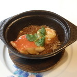 海鮮名菜　香宮 - 本日の海鮮料理：金目鯛と海老　春雨のXO醤土鍋煮込み