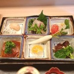 京懐石 吉泉 - お造り
                                薬味も、すべて食べます。