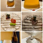 鮨 千陽 - 富士山ビール（富士山グラスおしゃれ〜）、マグロの頬肉です♪お肉みたい∑(ﾟДﾟ)