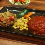 ハンバーグ・ステーキ&J - 100g×100gのＷハンバーグ