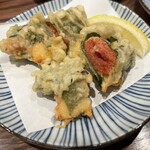 鶏ト肴 マルフク商店 - 明太子とチーズと大葉の天ぷら