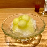 やまぐち - メロンのかき氷　パンナコッタ